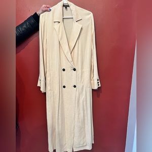 TRF_Outerwear Double Breasted Slit Duster